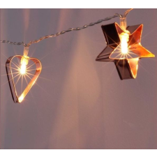 IRIS Csillag+szív alakú fém/4m/meleg fehér/20db LED-es/USB-s fénydekoráció (240-14) karácsonyfa izzósor