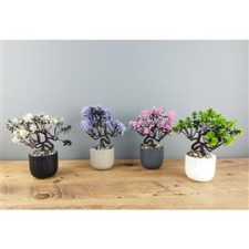 IRIS E5722 dekoráció művirággal cserépben 12x17cm (IRIS_E5722) dekorációs kellék