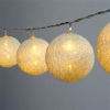IRIS Gömb alakú 6cm/színes fonott/1,5m/meleg fehér/10db LED-es/USB-s fényfüzér, fénydekoráció