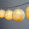 IRIS Gömb alakú 6cm/színes fonott/3m/meleg fehér/20db LED-es/USB-s fényfüzér, fénydekoráció