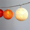 IRIS Gömb alakú 6cm/színes fonott/3m/piros-narancs-meleg fehér/20db LED-es/USB-s fénydekoráció (IRIS_104-26)