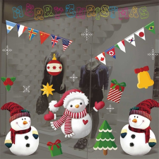 IRIS Hóember mintás/35x50cm páraálló karácsonyi ablakdísz karácsonyi dekoráció