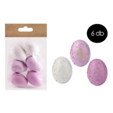 IRIS Húsvéti tojásdekoráció lila/fehér 6 db/csomag dekorációs kellék