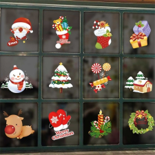 IRIS Mikulás és kesztyű mintás/35x50cm páraálló karácsonyi ablakdísz karácsonyi dekoráció