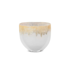 IRIS üveg váza Fehér/arany 21x11x19 cm dekoráció