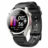 iSEN Okosóra iSEN FE02, ezüst, fekete szilikon szíj, 1,43" AMOLED, EKG, szívritmus, SpO2, vércukor, vérnyomás, sportmódok, HD Bluetooth hívás, 350 mAh, Android 5.0 vagy iOS 10.0 vagy újabb