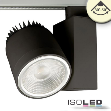ISOLED 3 fázisú sínre szerelheto szpotlámpa, fókuszálható, 30 W, 30°-50°,opál fekete,meleg fehér,dimmelheto világítás