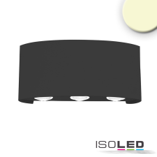 ISOLED Kültéri LED fali lámpa, fel/le, IP54, 6*1 W CREE, homok fekete, meleg fehér kültéri világítás