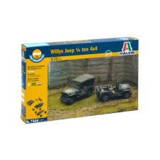 Italeri Willys Jeep 1/4 Ton 4 katonai jármű műanyag modell (1:72) makett