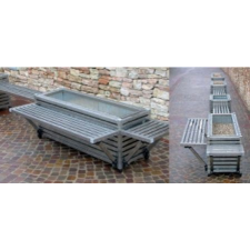 Italform Rozsdamentes acél pad virágágyáshoz kerti bútor