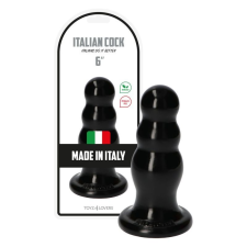 Italian Cock gömbös dildó (6" - fekete) műpénisz, dildó