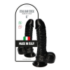  Italian Cock vastagított tapadókorongos dildó, herékkel (6" - fekete)