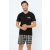 italian-fashion Klark férfi pizsama, fekete XXL