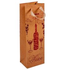 Italos tasak borosüveg mintával kraft-piros 12x36cm dekorációs kellék