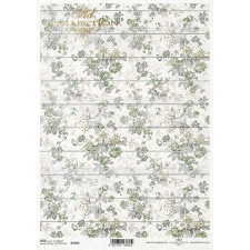 ITD Collection Rizspapír A4 - Deszkás háttér - zöldes dekorációs kellék