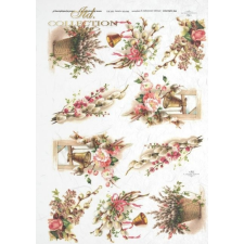 ITD Collection Rizspapír A4 - Húsvét barkával dekorációs kellék