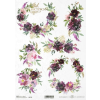 ITD Collection Rizspapír A4 - Virágcsokrok - lila