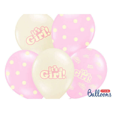  Its a Girl lufi mix - pöttyös - 5 darabos party kellék