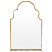  Ívelt csiszolatlan boltíves fali tükör aranyszín fém keretben 102x63x3cm bútor