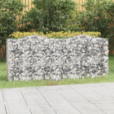 íves horganyzott vas gabion magaságyás 200x50x100 cm kerti tárolás