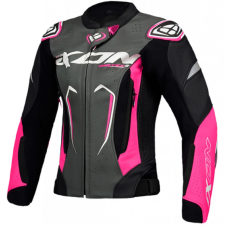 Ixon Vortex 3 női motoros bőrkabát fekete-rózsaszín-fehér motoros kabát