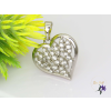  Izolda antiallergén köves szív medál-rodium
