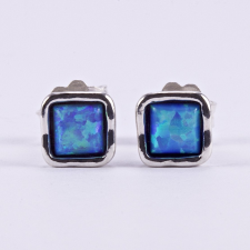  Izraeli ezüst tűzopál fülbevaló "kicsi négyzet fülbevaló