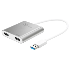 j5create USB 3.0 - 2xHDMI átalakító adapter 20cm JUA365 kábel és adapter