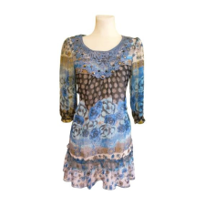  J&amp;D Fashion kék mintás női ruha (méret: M/L) női ruha