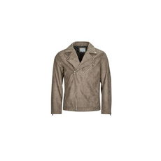 Jack & Jones Bőrkabátok  JJROCKY FAUX SUEDE BIKER JACKET Bézs EU L