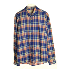  Jack&Jones hosszú ujjú férfi Ing - Kockás - korall-kék