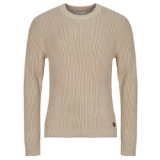 Jack & Jones Pulóverek JJEDOVER KNIT CREW NECK Bézs EU XXL