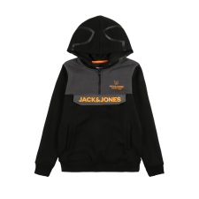 Jack & Jones Junior Tréning póló 'DOGGO'  fekete / sötétszürke / narancs gyerek pulóver, kardigán