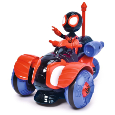 JADA TOYS Marvel Spidey Amazing friends - RC Miles Morales Techno Racer távirányítós autó - Fekete autópálya és játékautó