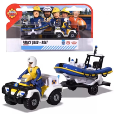 Jada Toys: Sam, a tűzoltó rendőr quad és motorcsónak szett autópálya és játékautó