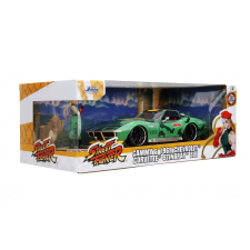 JADA TOYS Street Fighter 1969 Chevrolet autó Cammy figurával - Zöld autópálya és játékautó