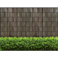 Jago Táblás kerítésbe fűzhető fa fal és buxus kép 250x180 cm 19 cm-es szalagból műanyag belátásgátló szélfogó építőanyag