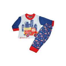 JAM Jam Hosszú Ujjú Pamut Pizsama 12-18 hónapos korig - Kék Tűzoltós - Kiárusítás