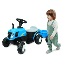Jamara 460482 Akkumulátoros jármű traktor New Holland pótkocsival kék 6V elektromos járgány