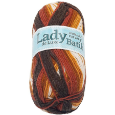Jan Rejda Bellatex Lady de Luxe Batik 100 g - 607 piros, narancssárga, barna rövidáru