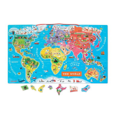 JANOD : Világtérkép - 72 darabos fa puzzle (J05504) puzzle, kirakós