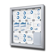 Jansen Display SCL mágneses vitrin, egyszárnyas, 12 x A4% mágnestábla