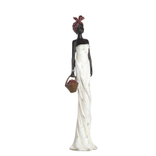 JanZashop Afrikai Nő Szobor Tortuga dekoráció