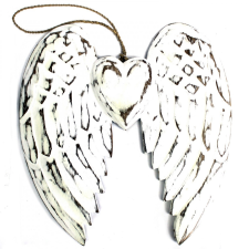 JanZashop Kettős angyal szárny szívvel, 24cm dekoráció