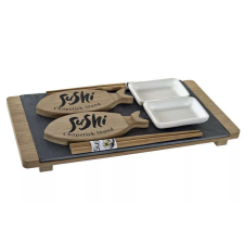 JanZashop Sushi tálaló szett 9 db-os, bambusz tálcán konyhai eszköz