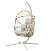 Jarder Home Ningbo Enzo rattan kerti pihenőszék, acélvázas, kötélfonatos, 101x110x185cm