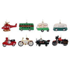  Járművek felakasztható dísz 8-féle változatban karácsonyfadísz