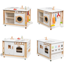  Játékkonyha - 4 oldalas, fehér (V) fajáték