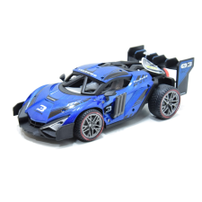 Játékos Metal Racing versenyautó - távirányítós, automata vízpermettel / kék autópálya és játékautó