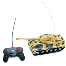 Játékos Távirányítós tank fénnyel, hanggal - barna autópálya és játékautó